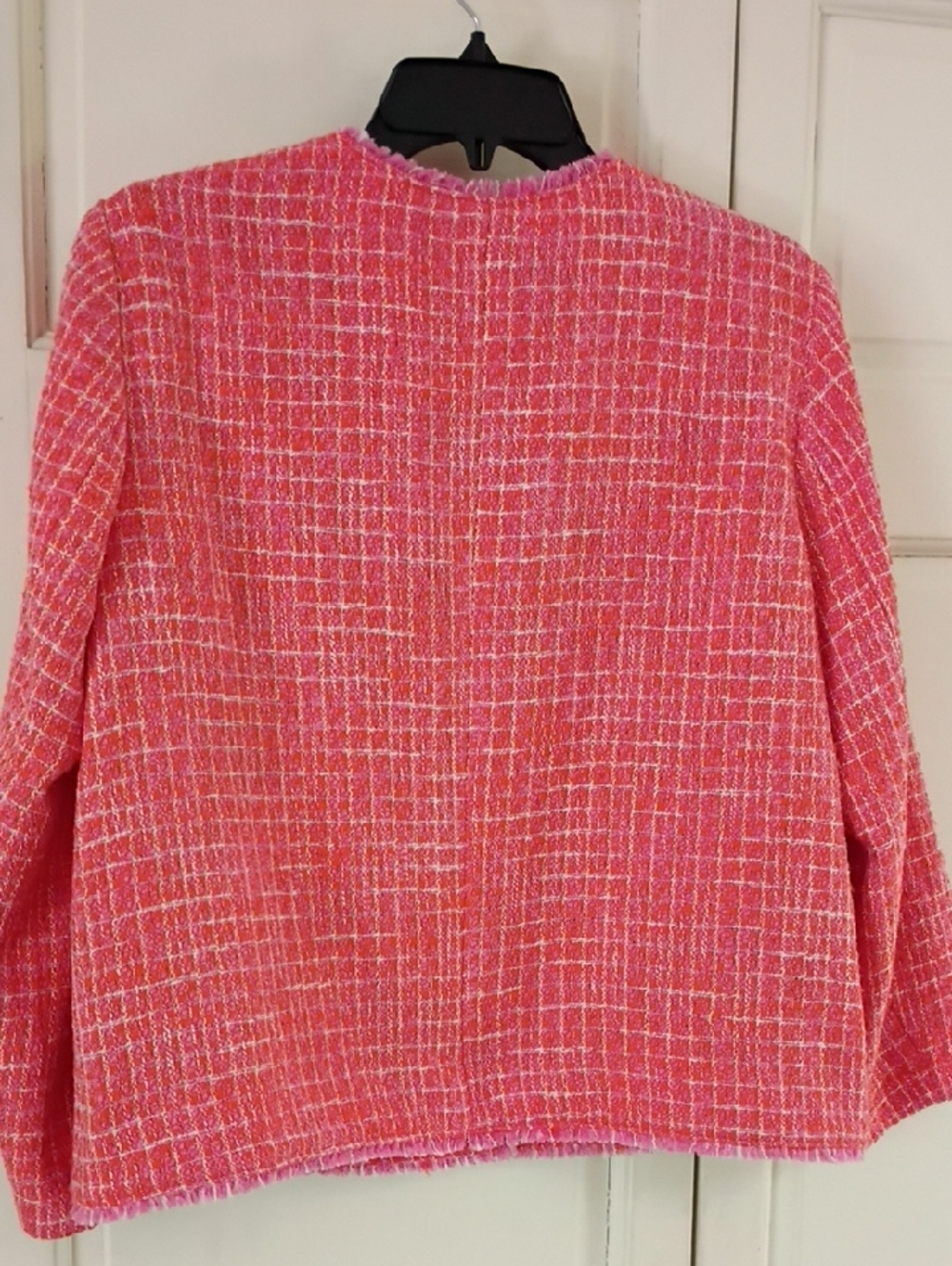 New no Tag J. Jill Coral Pink Tweed Collarless Blazer - Picture 6 of 6